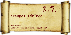 Krempel Tünde névjegykártya